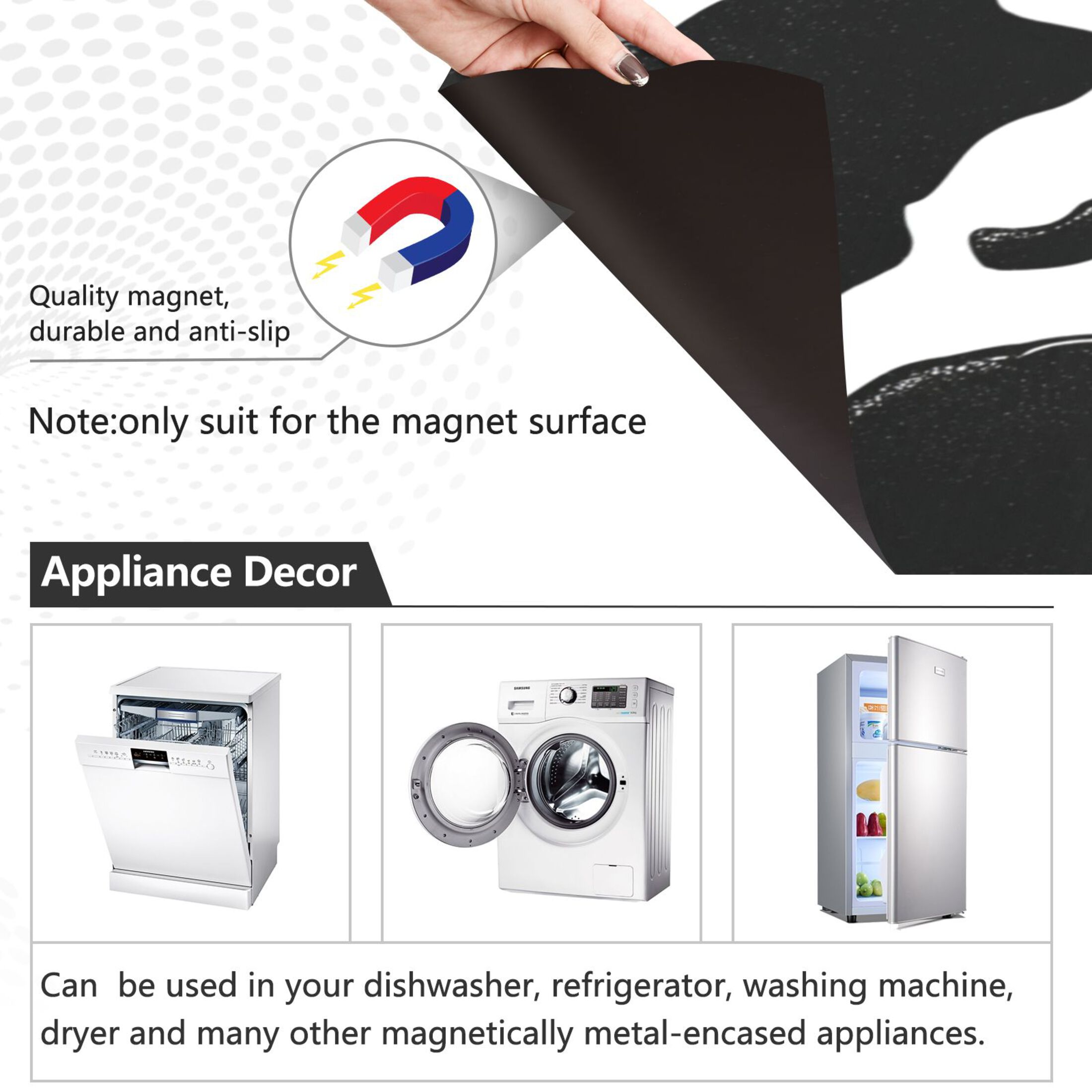 IAUYY Magnetic decorative sticker - 23x26 Inch PVC Refrigerator Decorative Cover, Removable DIY Art for Kitchen Appliances Cow Pictures