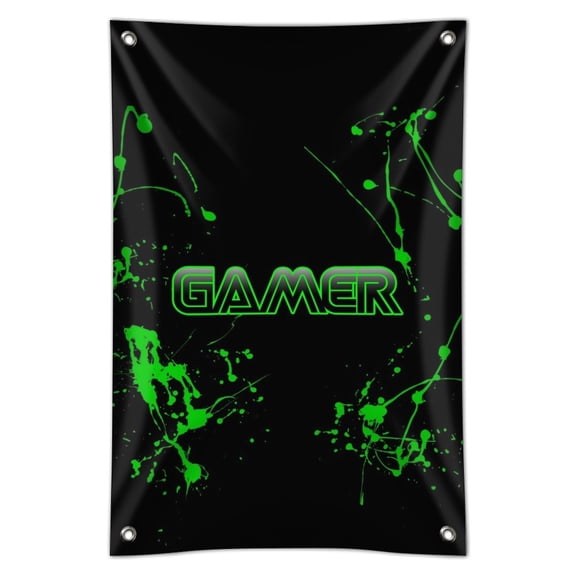 Gamer Paint Splatter Gaming Geek Home Business Office Sign