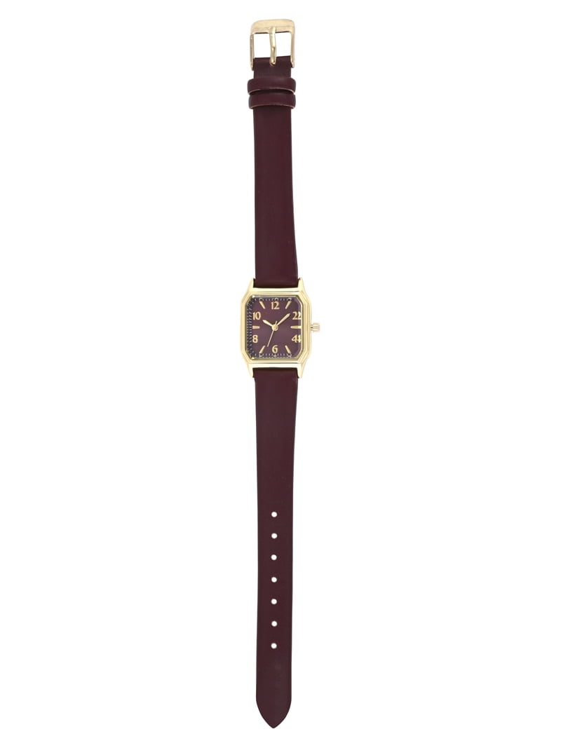 Time & Tru Ladies Goldtone Facet Cut Square Case with  display picture 1