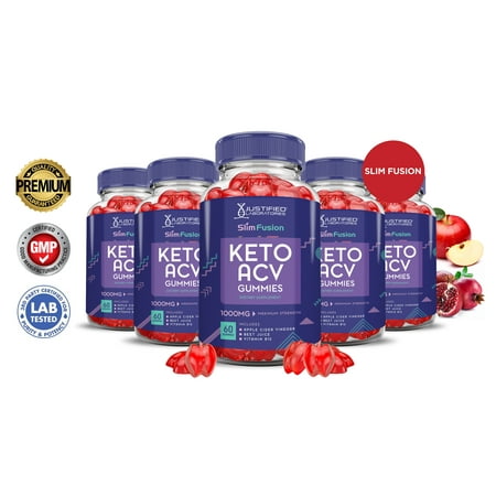 (5 Pack) Slim Fusion Keto ACV Gummies 1000MG Dietary Supplement 300 Gummys