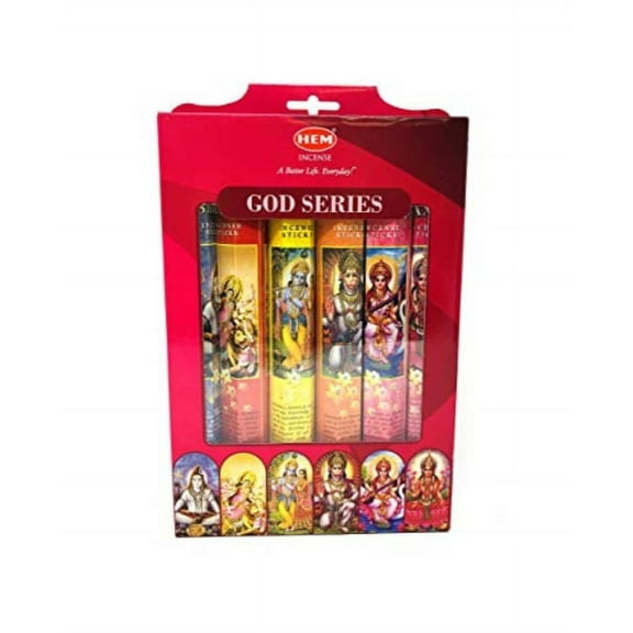 hem indian god series incense sticks variety combo #1 6 x 20 = 120 total