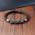 thumbnail image 2 of Leather Bracelet Infinity Shape Special Popular Pattern Men's Bracelet for Men Stainless Steel Jewelry Accessories Gift, 2 of 6