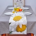 thumbnail image 4 of Table Runner Dresser Scarves 72 Inch Long, Watercolor Spring Blooming Daisy Flowers Linen Dining Table Runners White Farm Floral Tabletop Scarf for Wedding Holiday Party Kitchen, 4 of 7