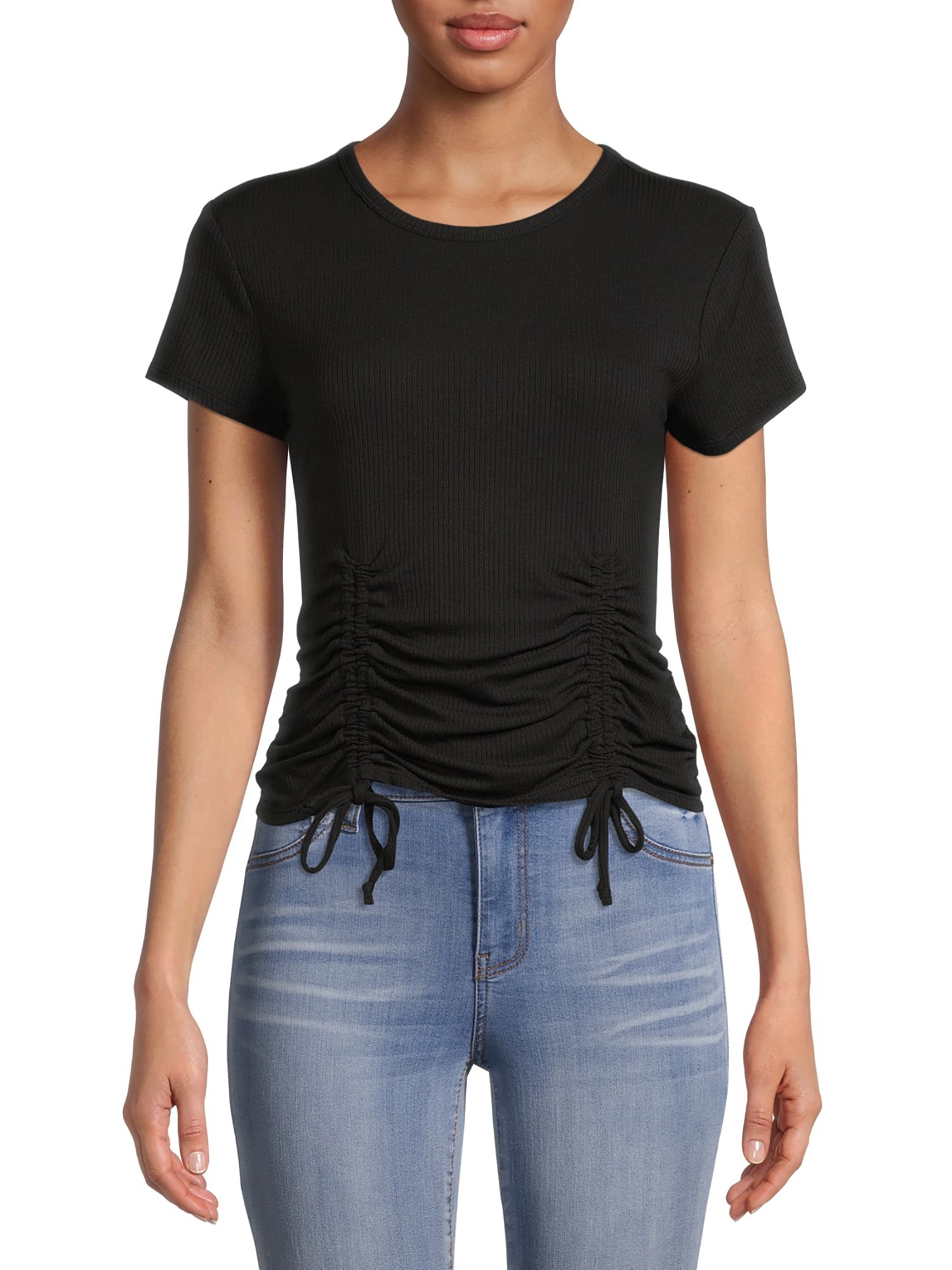 No Boundaries Juniors' Double Ruched Top