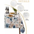 thumbnail image 2 of Navy Blue Spring Floral Table Cloth, Waterproof Tablecloth for Square Tables, Elegant Pastoral Flowers Watercolor Reusable Washable Fabric Table Cover for Restaurant Kitchen Dining Tables 60"x60", 2 of 7