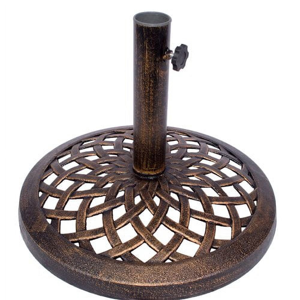 Cast Iron Umbrella Base, 17.7" Diameter by Trademark Innovations, Black