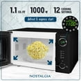 thumbnail image 6 of Nostalgia 1.1 cu ft Retro Microwave Oven, 1000W Countertop Microwave Oven with Digital Clock, Black, 6 of 7