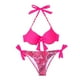 thumbnail image 1 of Traje de Baño de Tres Piezas para las Mujeres de Moda Casual Corbata Sexy Cintura Alta Cristal Beach Bikini Set, Poliéster, 1 of 9