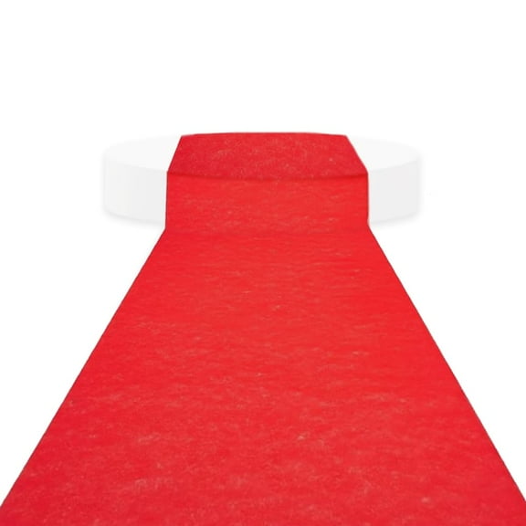 SLS SUPPLY FLORA Gala, Prom, Tea Ceremony, Event Aisle Runner, Disposable Red Carpet Runner with Pull String and Double-Sided Adhesive Strip, for Indoor and Outdoor Events, 50 x 3 Feet