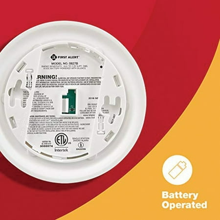 First Alert 0827B Ionization Smoke Alarm with 10-Year Sealed Tamper-Proof Battery