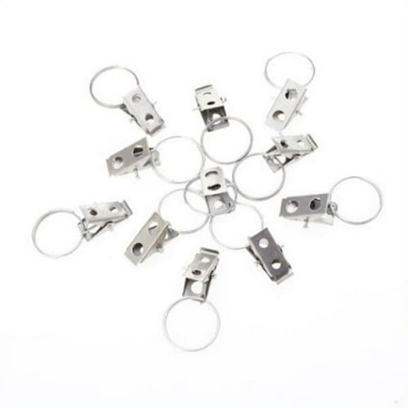 KALLORY Silver Stainless Steel Clip Rings for Curtains 20Pcs with Smooth Gliding Function