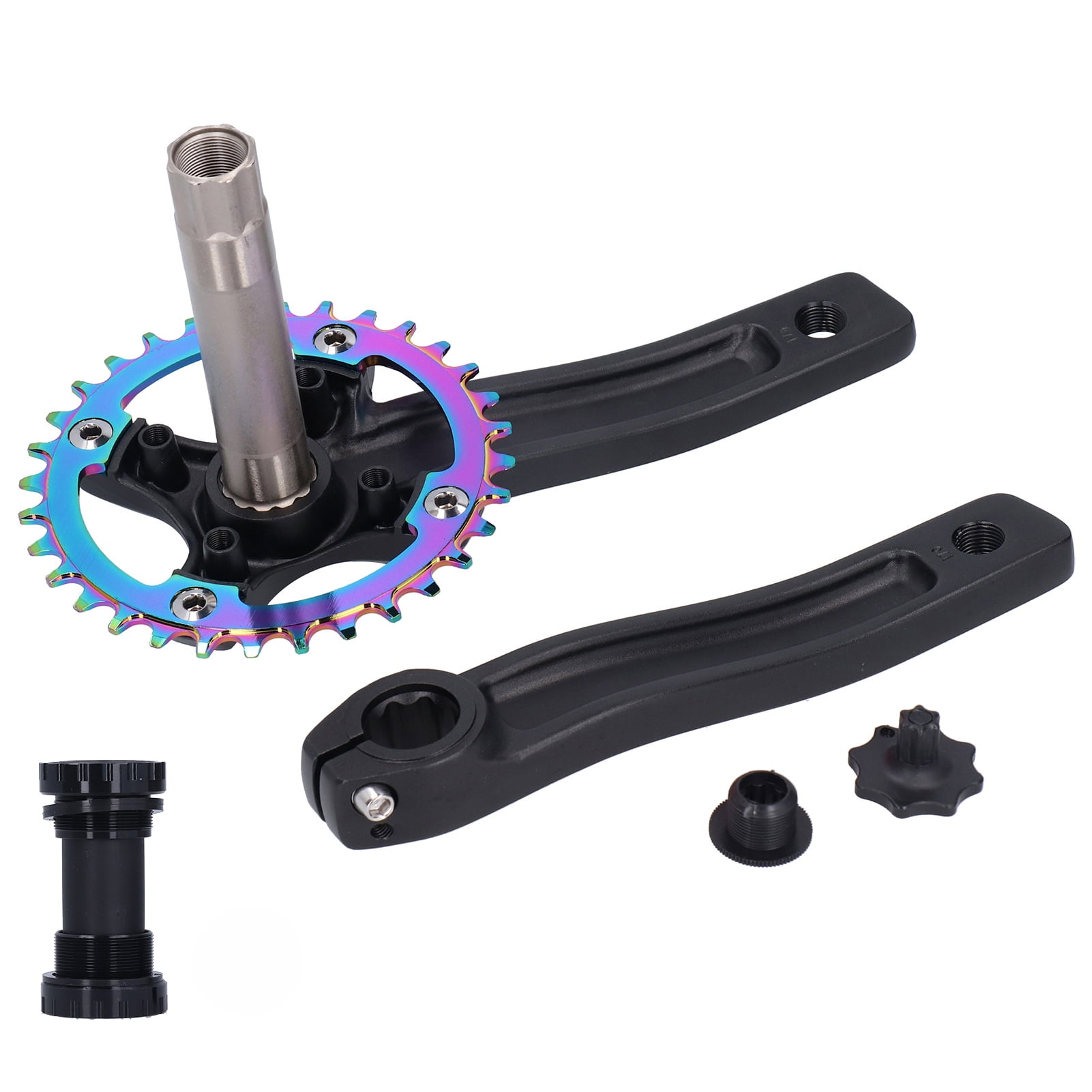 Tbest 32T Single Speed Crank Arm Bike Crankset With Bottom Bracket For Riding Medium Locked Hub Many Bike Models Walmart