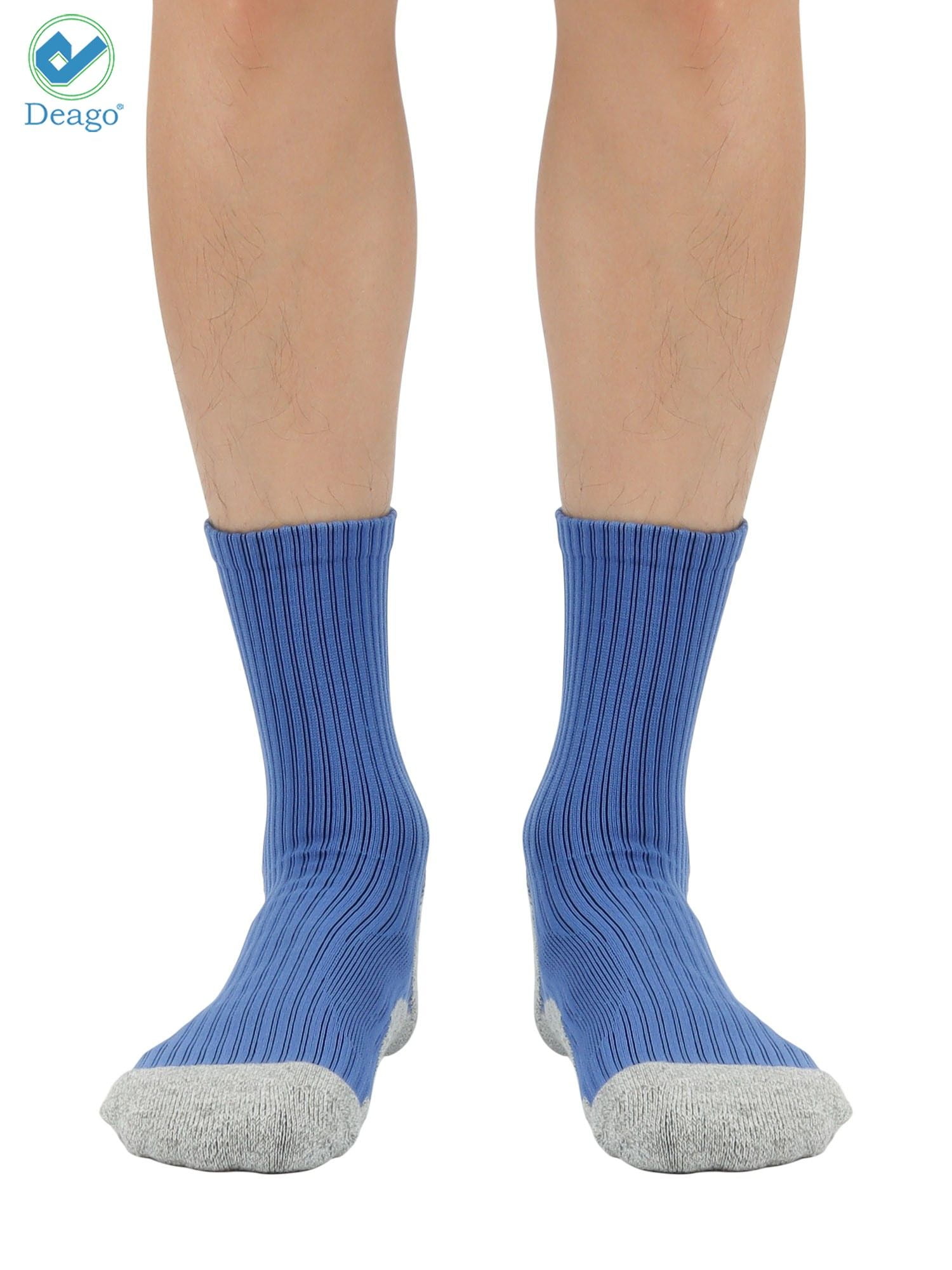 Deago 5 Pairs Men's Athletic Ankle Socks Low Cut Cushioned Comfort Cotton Running Socks Size 8-12 (Green)