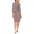 thumbnail image 3 of INSPIRE CHIC Women's 2 Piece Tweed Suit Button Down 3/4 Sleeve Jacket Pencil Skirt Set M Red, 3 of 6