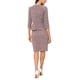 thumbnail image 3 of Conjunto de traje de tweed de 2 piezas para mujer INSPIRE CHIC, chaqueta de botones de manga 3/4 y falda lápiz roja, talla S, 3 of 6