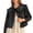 black, variant on Women Cropped Denim Jacket Ruffle Peter Pan Collar Long Sleeve Button Down Casual Outerwear