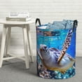 thumbnail image 6 of Sikiie Sea Turtle Swims Print Round Dirty Clothes Basket, Waterproof Standing Foldable Storage Basket, for Laundry Room, Bedroom, Bathroom Storage-Medium, 6 of 6