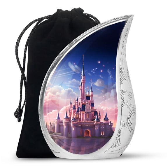 PARHUS Dream Castle in The Sky Urn, Drop Urn for Ashes for Women, Urns for Human Ashes Adult Male, Cremation Urn Human Ashes, Burial Urn for Ashes for Men, Large Urns for Human Ashes Adult 10 Inch