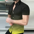 thumbnail image 1 of EGNMCR T-shirts pour Hommes Chemise Géométrique pour Hommes 3D Non Positionnée Régulière Imprimée Chemise à Manches Courtes à Col Chemise Mode Décontractée de Plage Haut Blouse, 1 of 5