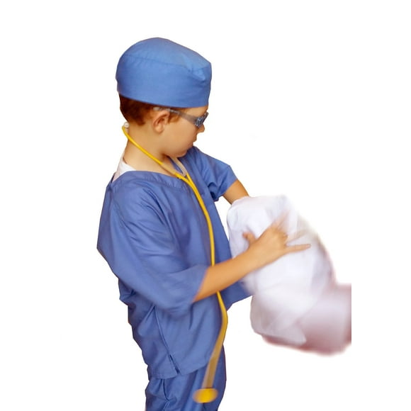 CHEFSKIN Meilleur Ensemble pour Enfants Médecin Chirurgien Dentiste Manteau d'Infirmière Sarraus Accessoires TG (8-10 Ans) Blanc