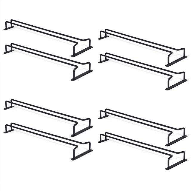Large Stemware Wine Glass Hanger Rack Under Cabinet Kitchen Bar Storage Black Iron 17 Inch Set of 8