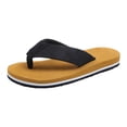 thumbnail image 2 of EliteGoogv Kids Flip Flops Two Tone EVA Footbed Quick Dry Flexible Thong Strap Outdoor Vacation Sandals For Boys Casual Summer Slippers Yellow US:11, 2 of 7