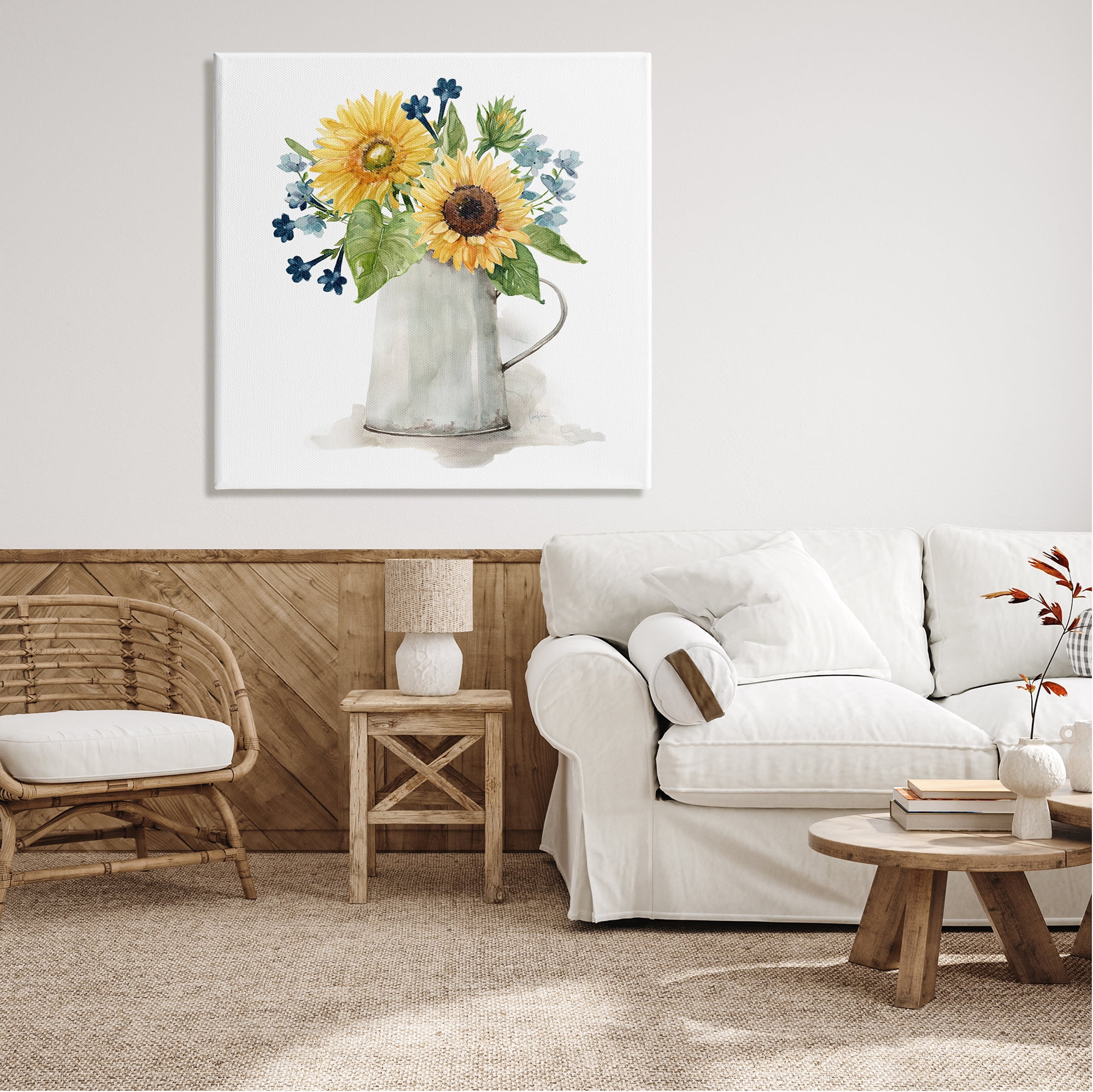 Stupell Industries Vivid Summer Blooms Rustic Country Jug Vase Graphic Art Gallery Wrapped Canvas Print Wall Art, Design by Livi Finn