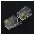 thumbnail image 3 of RJ9 4P4C Plug phone Jack Connector 50 pieces, Transparent, 3 of 5