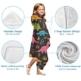 thumbnail image 7 of DarkBrown Cartoon Dinosaurs Colorful Plants Pattern Hooded Bath Towel，60"x35" for Ages 3 To 12 Kids, Quick Dry Lightweight Soft Microfiber Hood Beach Towel Cover Up for Kids, 7 of 7