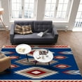 thumbnail image 4 of Boho Area Rug 5'x8' Southwestern Native Geometric Boho Blue and Red Washable Area Rugs Non Shedding Floor Carpet Rubber Backing Non-Slip Indoor Mats for Living Room Bedroom Kitchen, 4 of 8