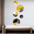 thumbnail image 3 of Designart "Mustard Yellow And Vivid Gray II" Abstract Painting Metal Wall Art Set of 5 Piece, 3 of 5