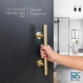 thumbnail image 2 of Rio Salto 12-Inch Brushed Brass Gold Barn Door Handle Kit, Closet Door Handle Solid Aluminun, Pull Handle and Flush Handle Set, Heavy Duty Large Sliding Door Handles 2-Door Pack, 2 of 8
