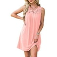 thumbnail image 4 of Wiyuqeen Summer Dresses for Women Sleeveless Crew Neck Lace Dresses Casual Pleated Midi Tank Dresses Solid Casual Loose Sundresses, 4 of 9