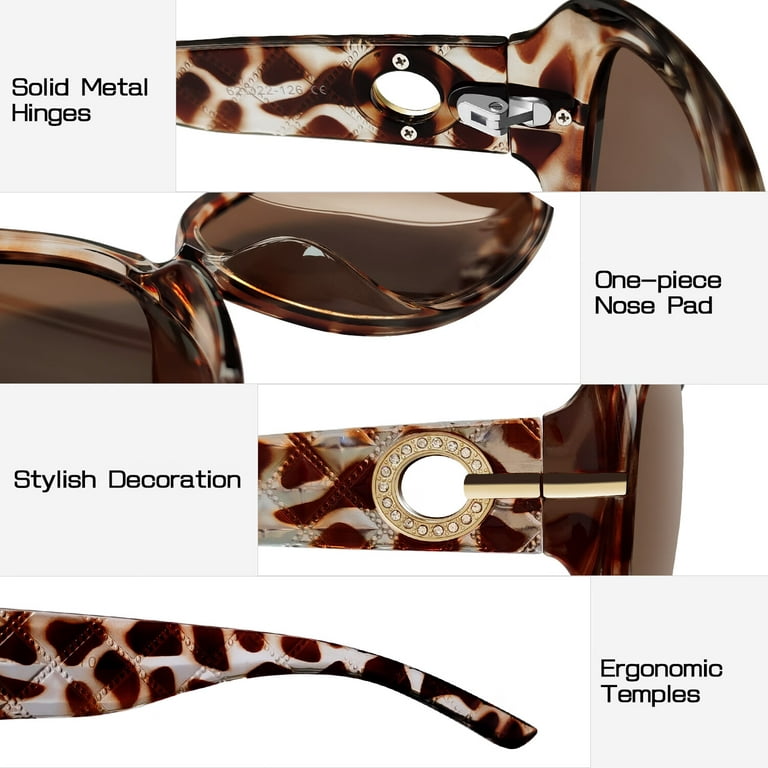 Joopin Oversized Polarized Sunglasses for Women, Ladies Vintage Thick Big  Frame Sun Glasses Shades (Shiny White) 