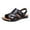 Black, variant on Men's Sandals Cut Out Sandals for Men 2025 Casual Two- Use Beach Slipper Leather Open Toe Strap Buckle Sole Solid Color No-slip Summer Beach Water Shoes Outdoor Hiking Sandals