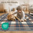 thumbnail image 4 of ODIKA 8'x10' Washable Area Rug Non-Shedding, Easy Care, Rag Faded Layered Terracotta Slate Grid Farmhouse Diagonal Doormat for King Size Bedroom Under Bed, Master Suite, 4 of 7