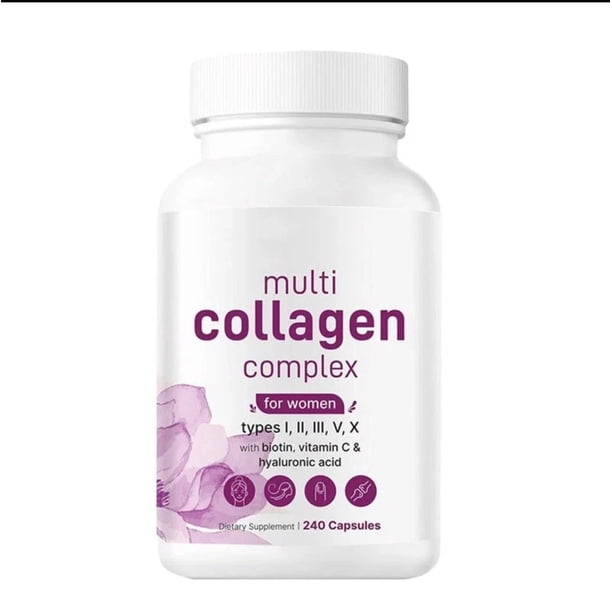 Multi Colágeno 8 en 1 Complejo para Mujeres ~ 240 Cápsulas ~ Tipo I, II, III, V, X(1pcs)