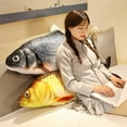 thumbnail image 3 of 30-80cm 3D Simulation Gold Fish Plush Toys Stuffed Soft Animal Carp Plush Pillow Creative Sofa Pillow Cushion Gift, 3 of 9