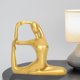 thumbnail image 3 of Estatuil de yoga de resina, estatua de meditación decorativa dorada, poses de yoga, estatua de cerámica, de Yoga, decoración, estantería, dec Postura de perfecl Figura de postura de yoga, 3 of 8