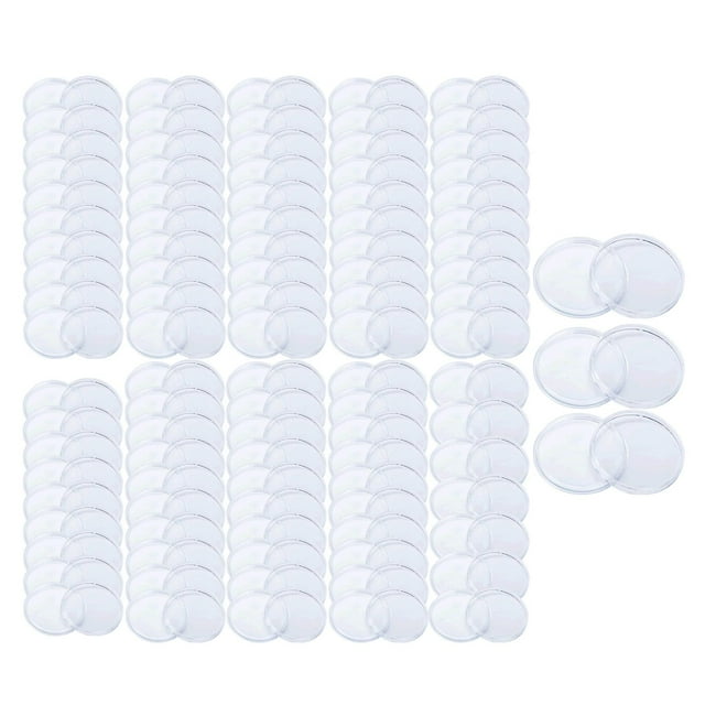 100x Cápsulas portamonedas transparentes 14mm Estuche protector Sellado fino Plástico Redondo Monedero Estuche doméstico Monedas conmemorativas Zulema organizador de almacenamiento de monedas