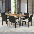 thumbnail image 2 of Costway 7PCS Patio Rattan Dining Set Chair Wooden Table Top W/Umbrella Hole, 2 of 10