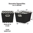 thumbnail image 3 of Household Essentials 91-1 Medium Tapered Decorative Storage Bins | 2 Pack Set Cubby Baskets | Black Chevron, 3 of 3