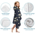 thumbnail image 7 of Darkblue Daisy Flower Yellow Centers Pattern Hooded Bath Towel，50"x30" for Ages 3 To 12 Kids, Quick Dry Lightweight Soft Microfiber Hood Beach Towel Cover Up for Kids, 7 of 7