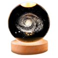thumbnail image 1 of Crystal Color Night Light with Carved Crystal Ball Inside, Luminous Ornament, Starry Gift with Wooden Base,Galaxy, 1 of 5