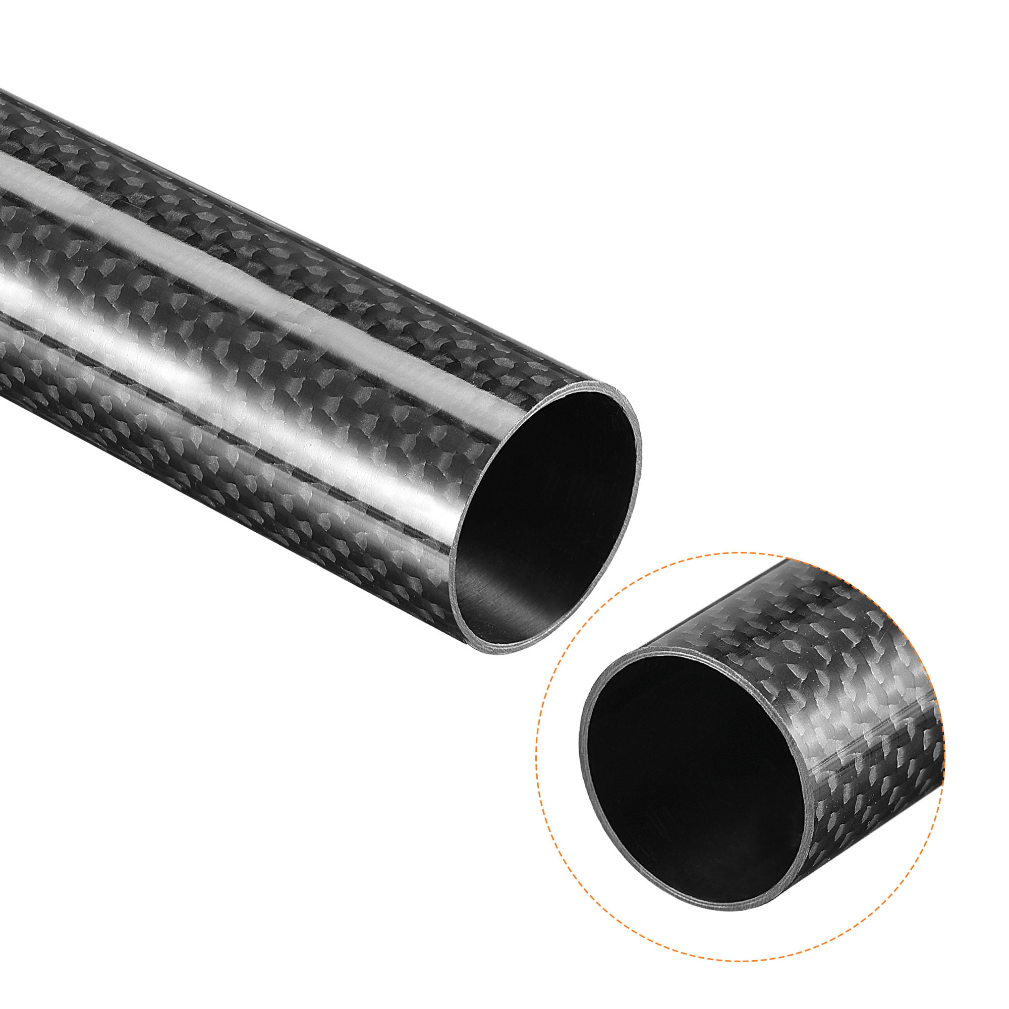 uxcell Carbon Fiber Tube 25x23x500mm for RC Airplane Quadcopter Black Tube 3K Roll Wrapped Glossy Surface 