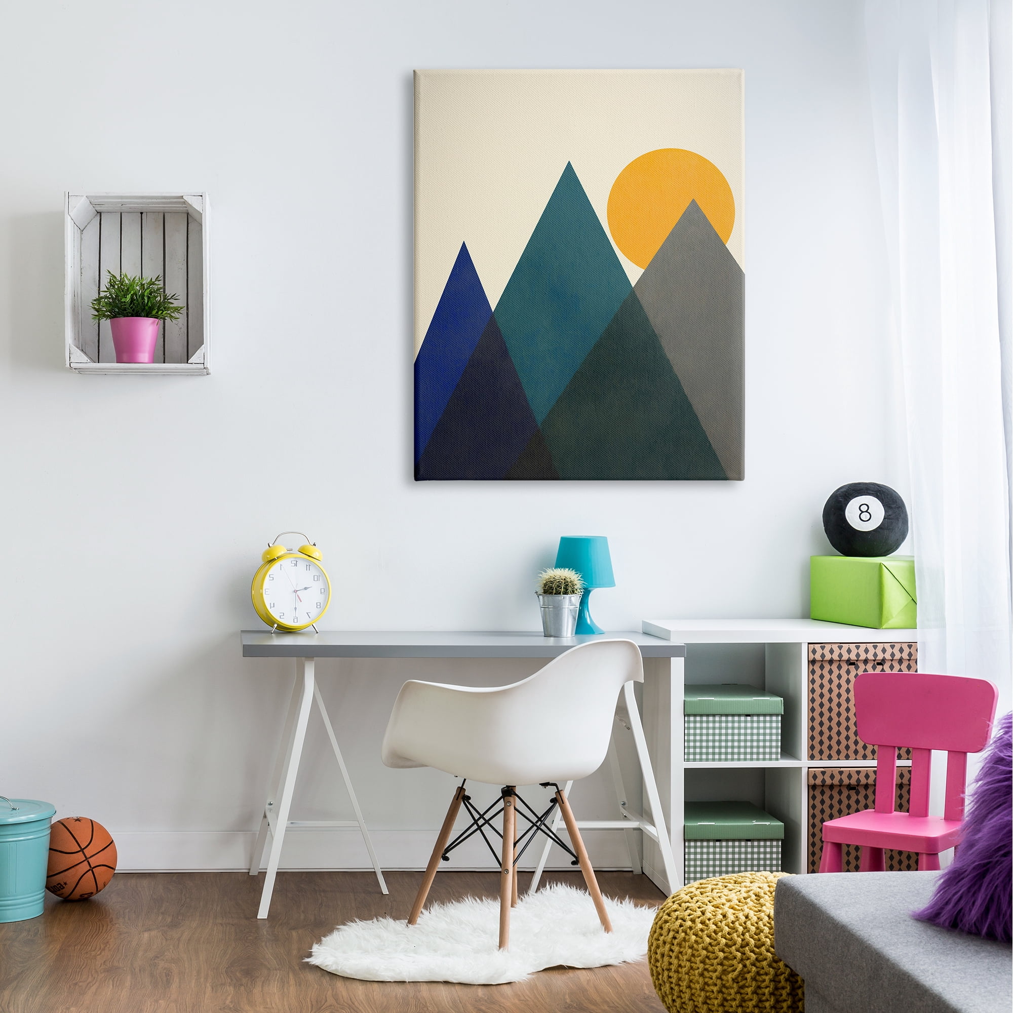 Stupell Industries Summer Sun Appalachian Mountains Bold Mod Shapes,36 x 48, Design by Daniel Sproul