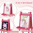 thumbnail image 4 of OLAKIDS Chevalet pour Enfants, Tableau d'Art de Peinture 3 en 1 Réglable, Tableau Noir de Dessin en Bois Pliable Double Face Magnétique avec Rouleau de Papier, Étagère de Rangement, Gobelets pour Garçons Filles, 4 of 9