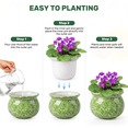 thumbnail image 2 of EFISPSS Hand-Patted Glaze Self Watering Ceramic Planter with Inner Clay Pot, 6 Inch Sage Green African Violet Pots, Easy Care Indoor Plant Pot for Home Decor, 2 of 8