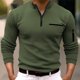 thumbnail image 2 of Playeras Negras Para Hombre Algodon, Camiseta De Manga Larga A Rayas Con Cremallera Para Hombre, Camisetas Casuales De Verano Para Vacaciones, Tops, 2 of 8