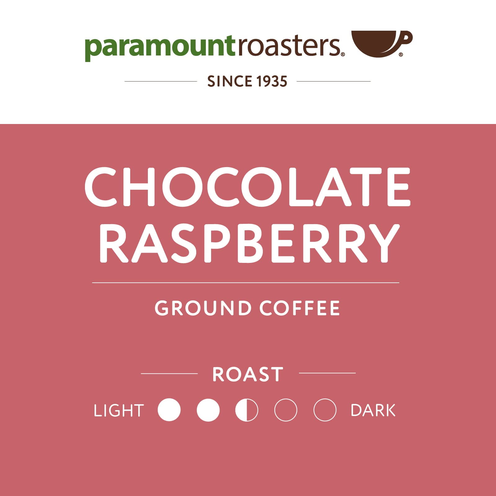 Paramount Roasters, Chocolate Raspberry, 12 oz Flavored, Medium Roast Ground Coffee